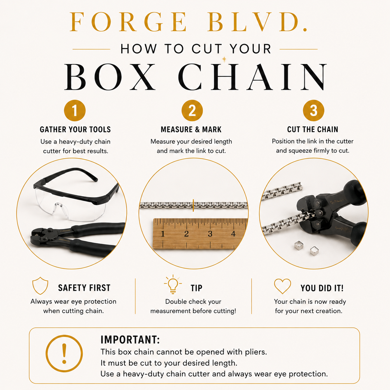 Box Chain - Multiple Sizes (By the Foot)