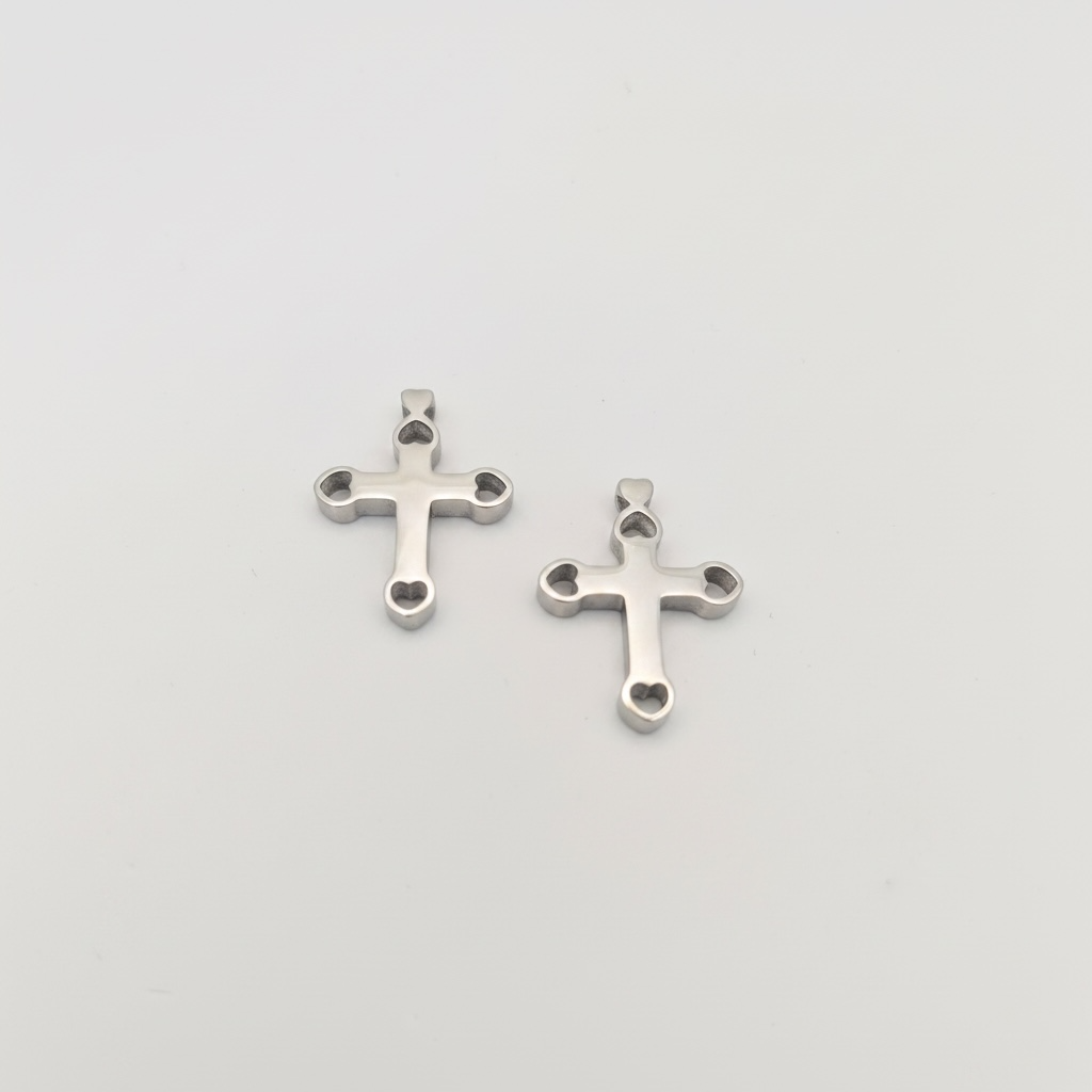 Sacred Heart Cross Pendant – 31.5x23.5mm