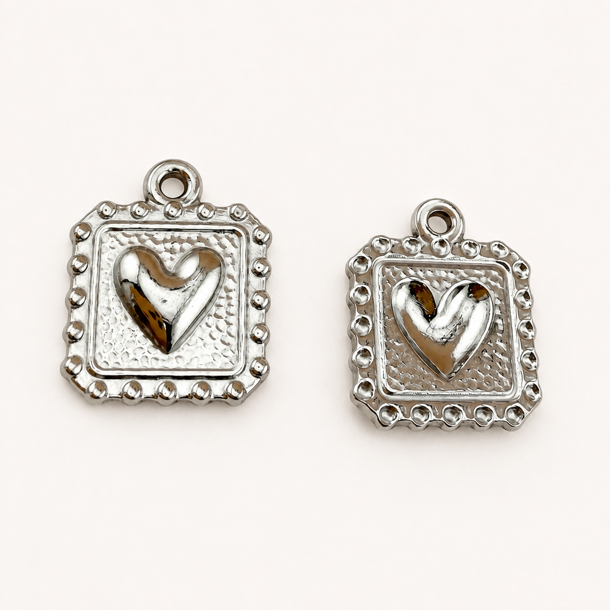 Framed Heart Charm – 17x14mm