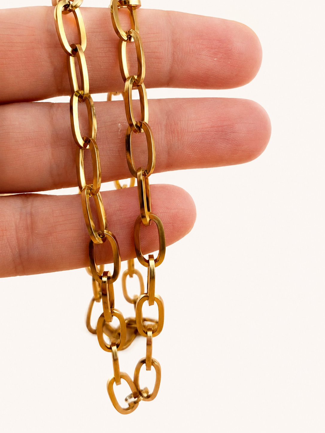18K Gold Paperclip Chain Necklace – 18 in
