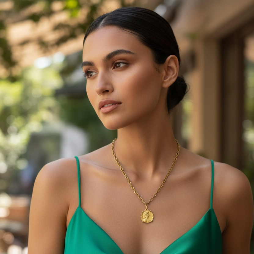 Bella Antiqued Coin Necklace