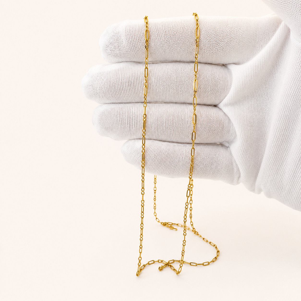 18K Gold PVD Micro Paperclip Chain- 1.8x5mm