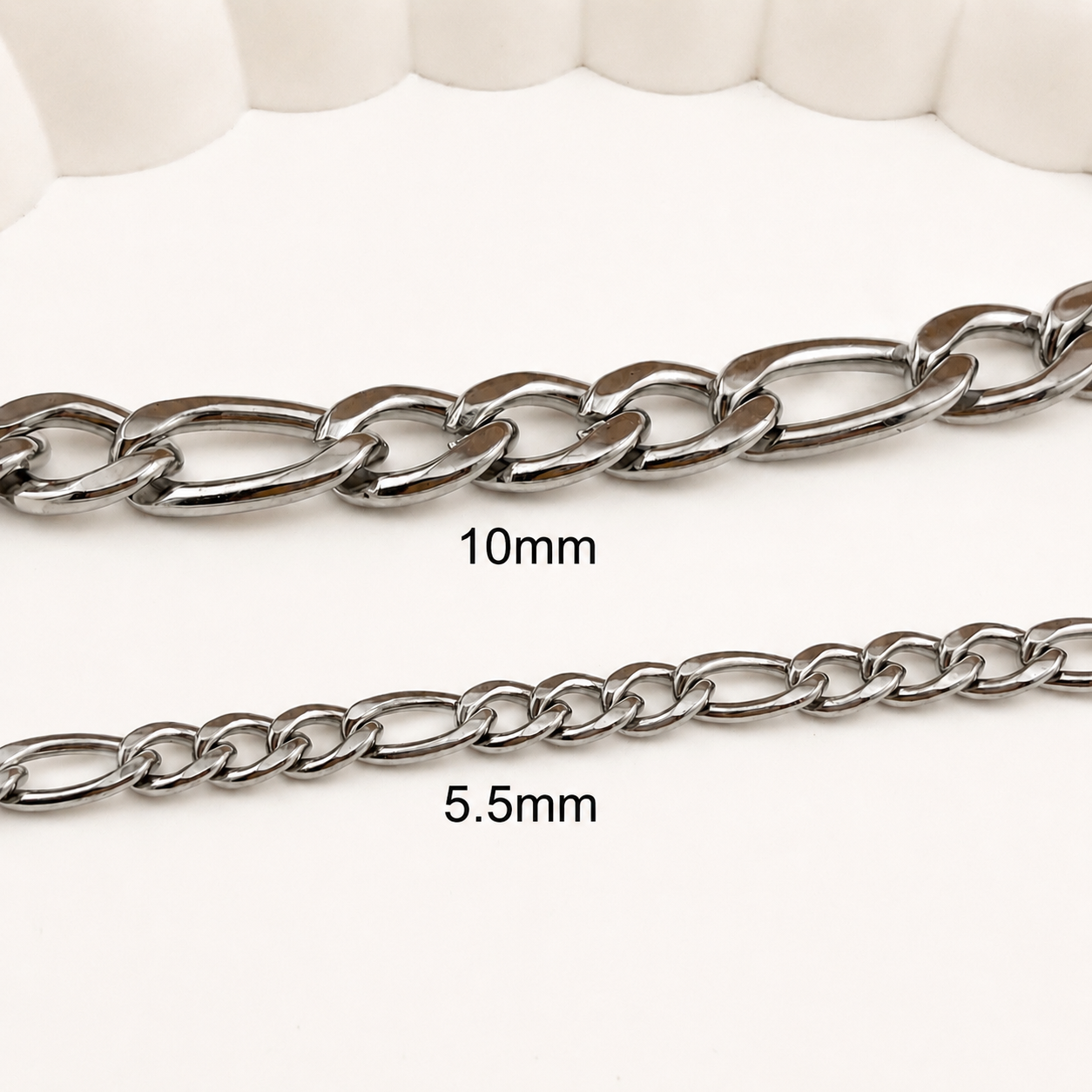 Figaro Chain - Multiple Sizes (By the Foot)