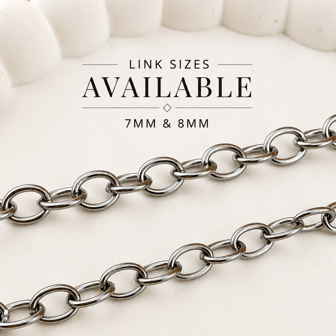 Oval Cable Chain - Multiple Sizes (By the Foot)