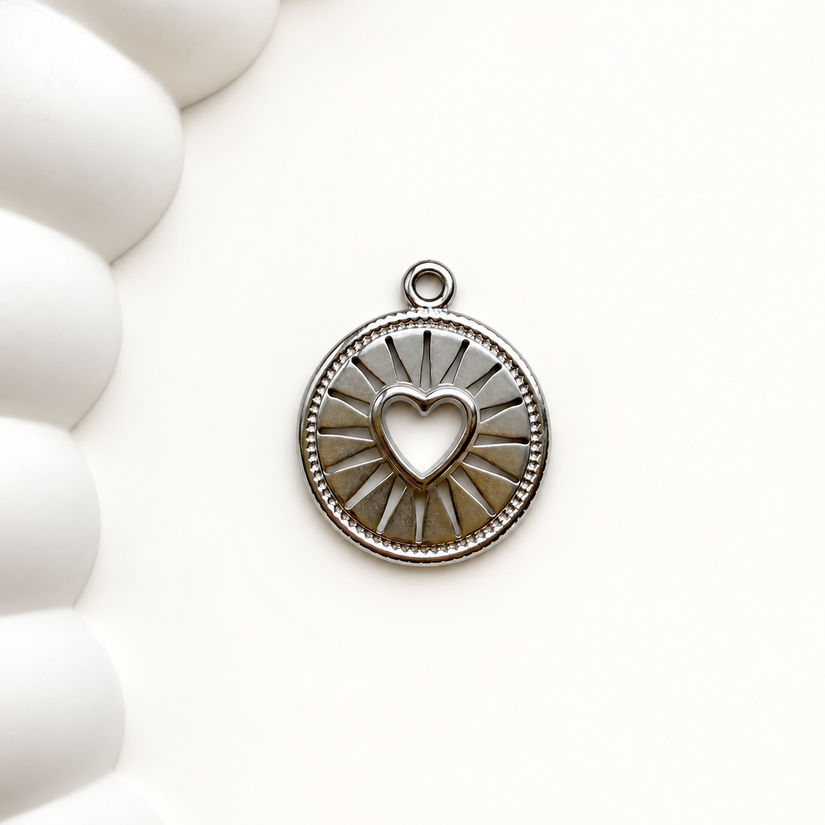 Open Heart Medallion Charm – 18mm