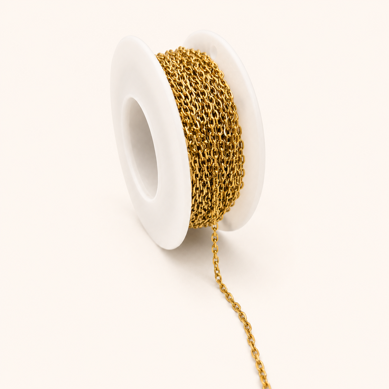 18K Gold Cable Chain - Extra Fine 2.5mm Faceted
