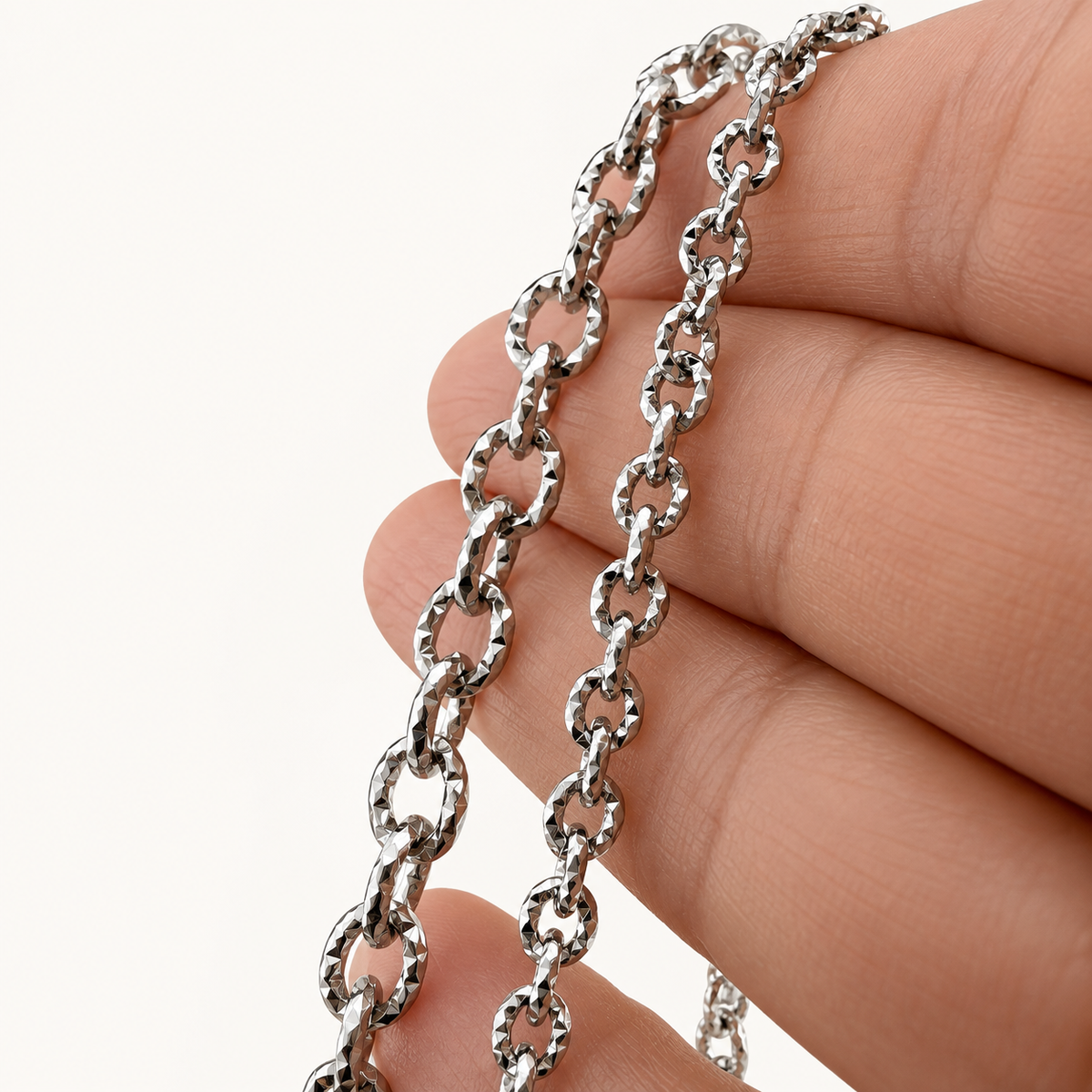 Carved Texture Cable Chain – 5mm & 8mm (By the Foot)