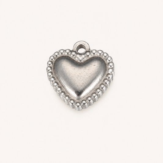 Beaded Edge Heart Charm – Multiple Sizes