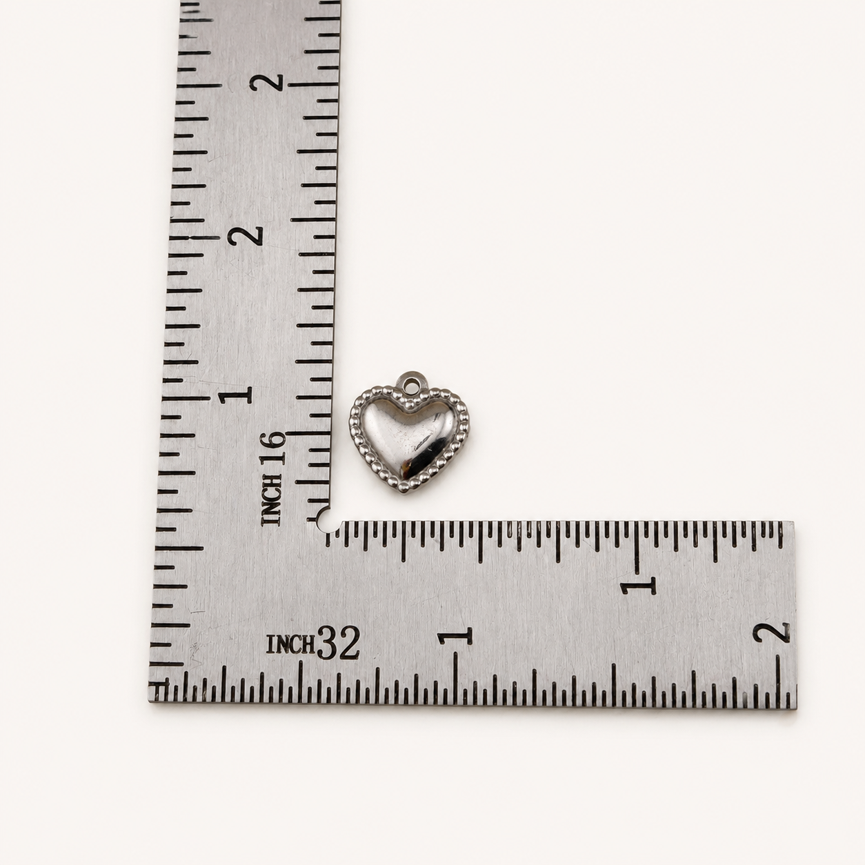 Beaded Edge Heart Charm – Multiple Sizes