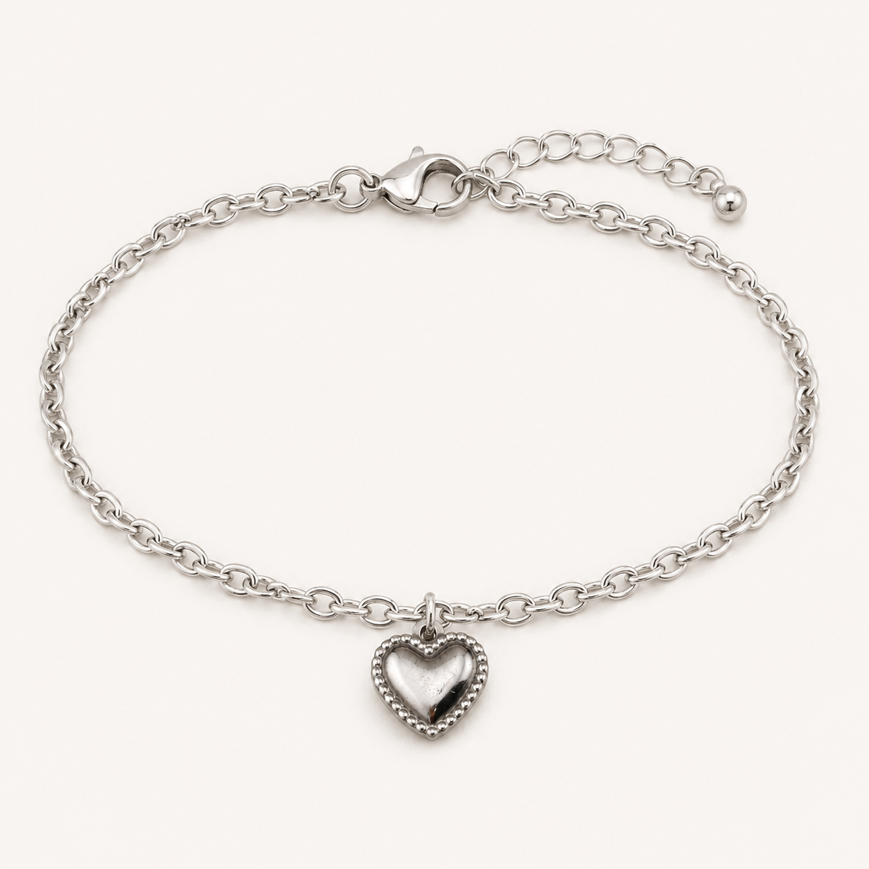 Beaded Edge Heart Charm – Multiple Sizes