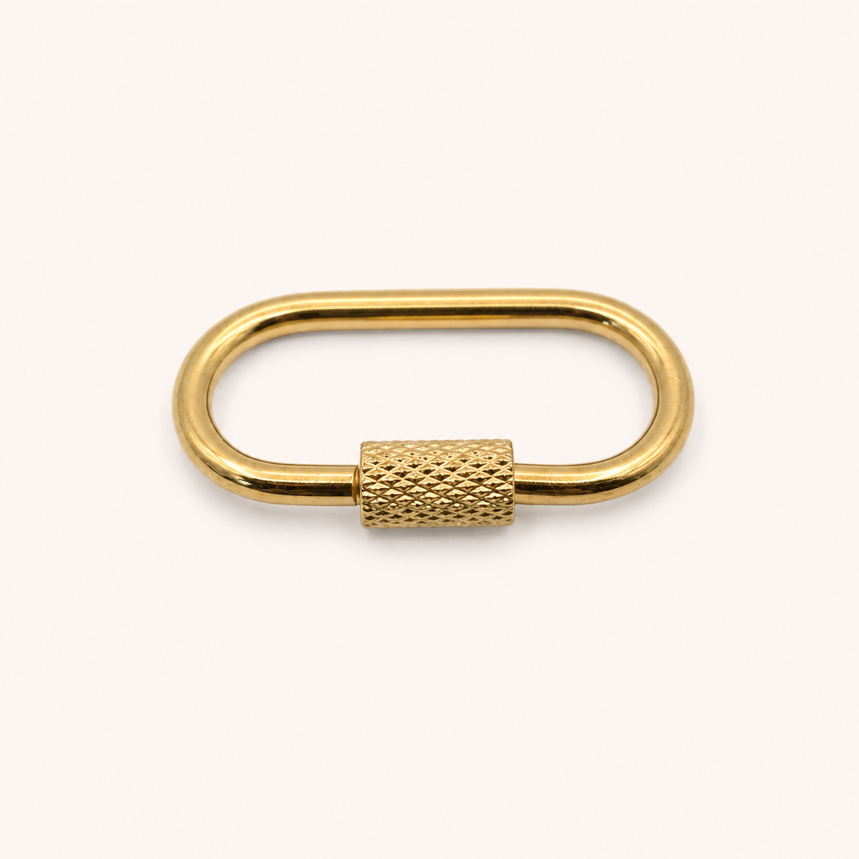 Oval Textured Screw Carabiner – 21 & 26mm Gold & Silver Finishes