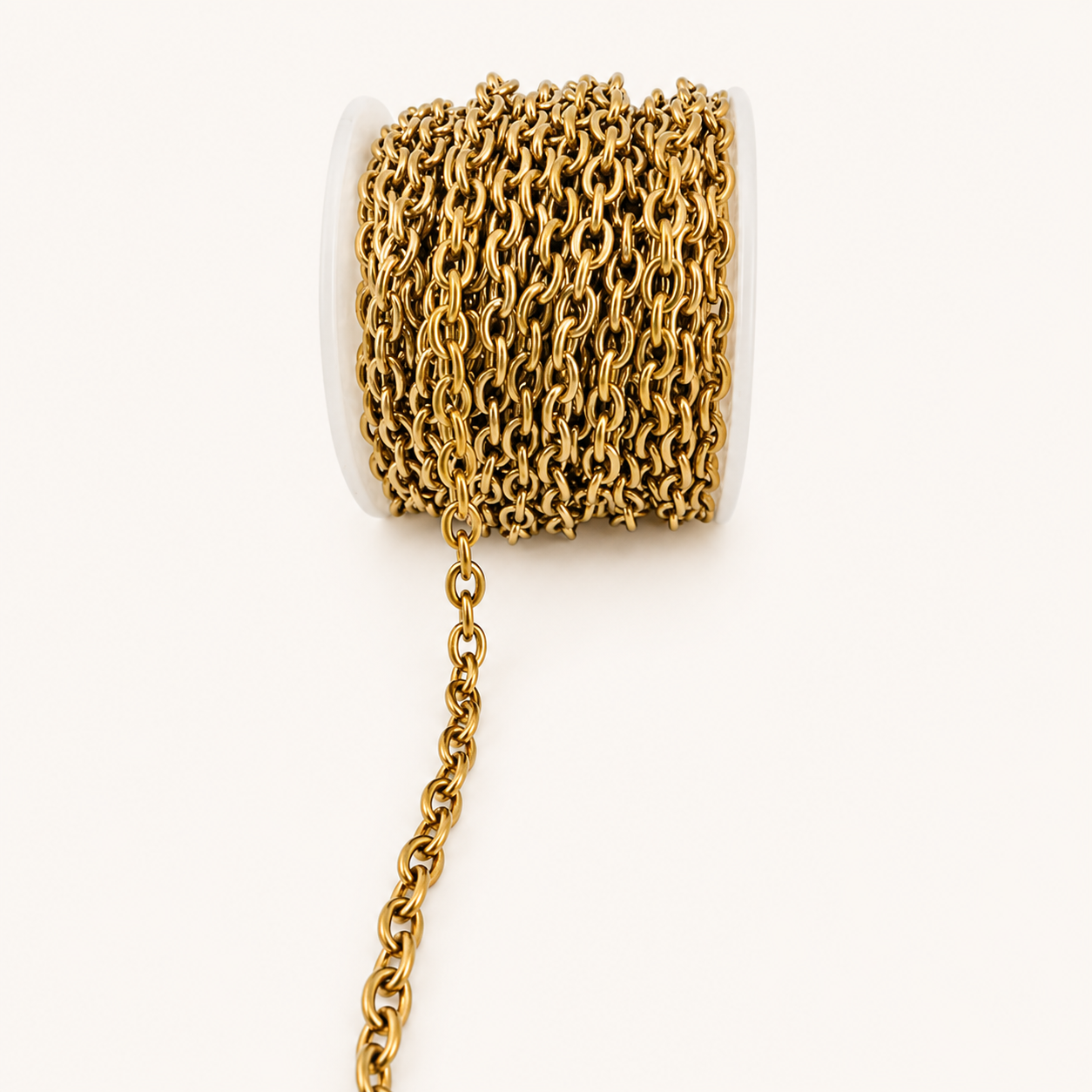 18K Gold Oval Cable Chain - 8x6mm