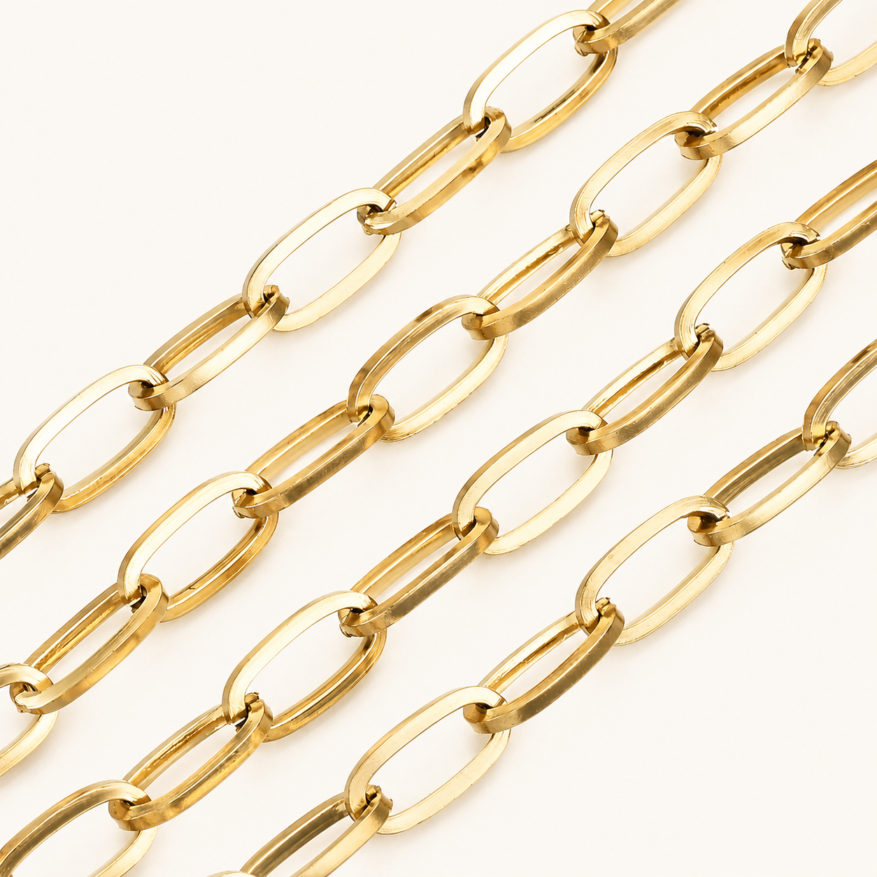 18K Gold PVD Oval Cable Link Chain - 12x6mm