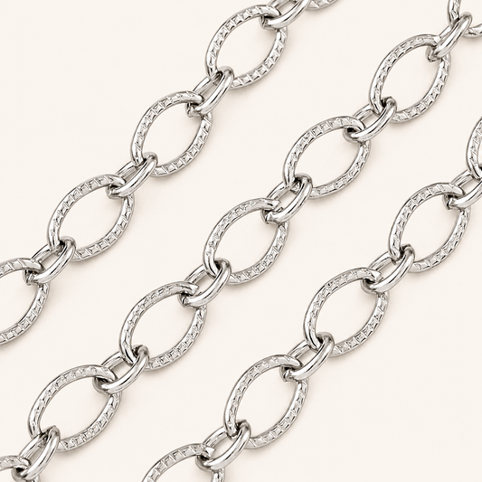 Textured Oval Link Chain (By the Foot)
