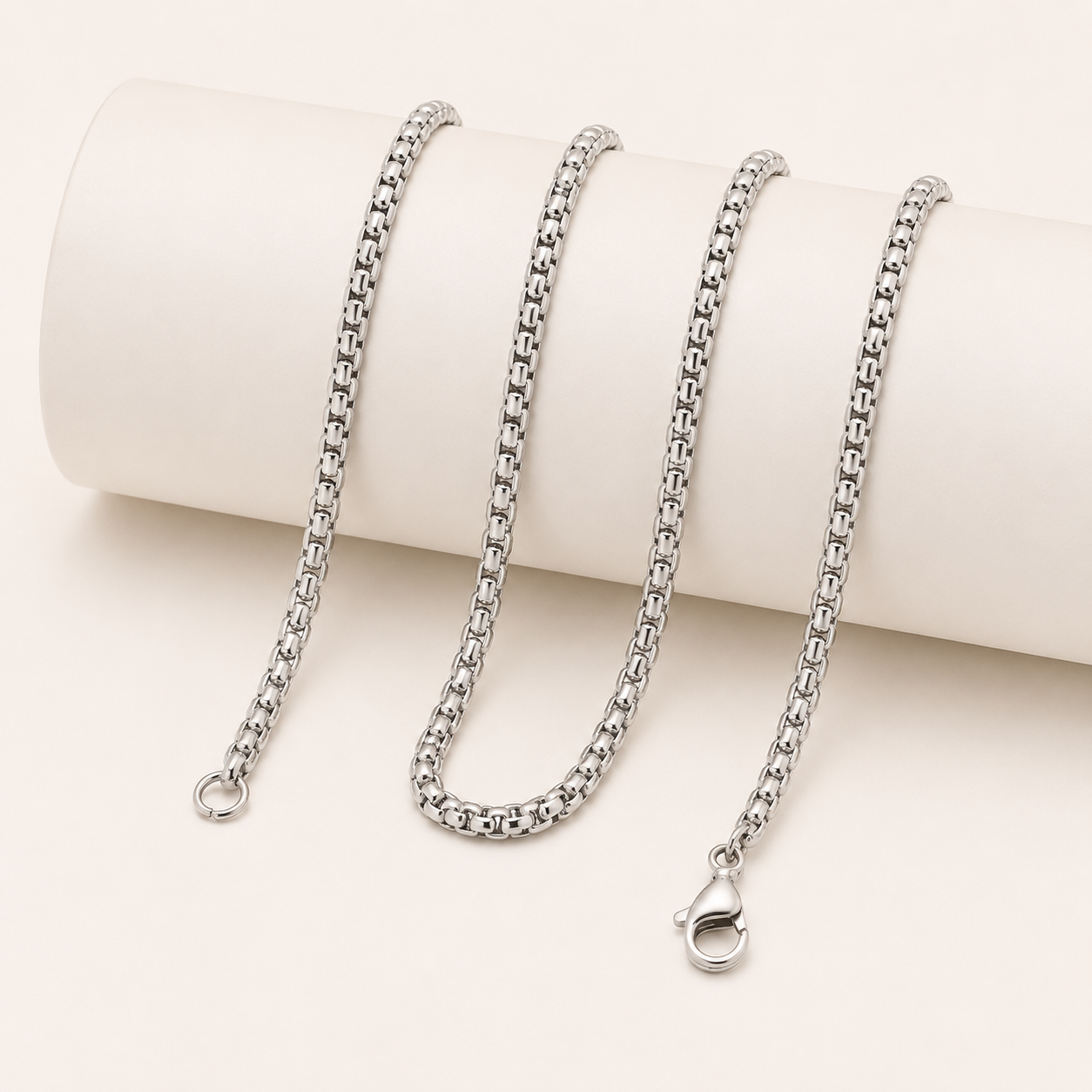 3mm Venetian Box Chain Necklace – 24"