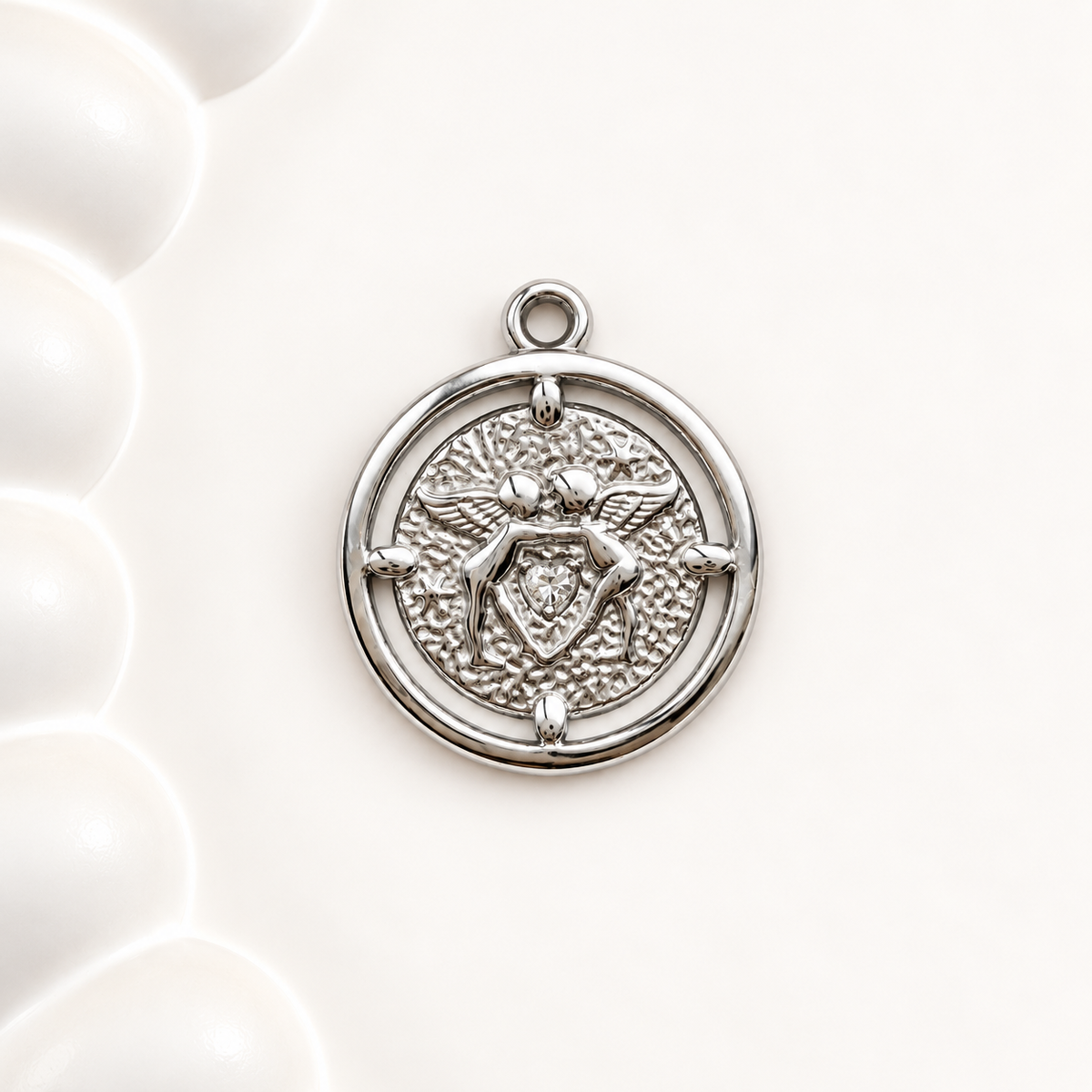 Double Angel Medallion Pendant – 23.5mm