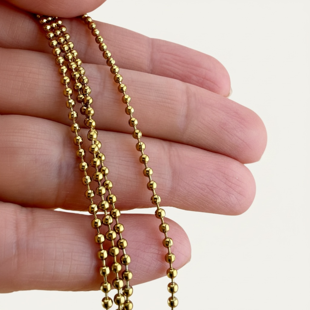 Gold Ball Chain - 2mm (By the Foot)