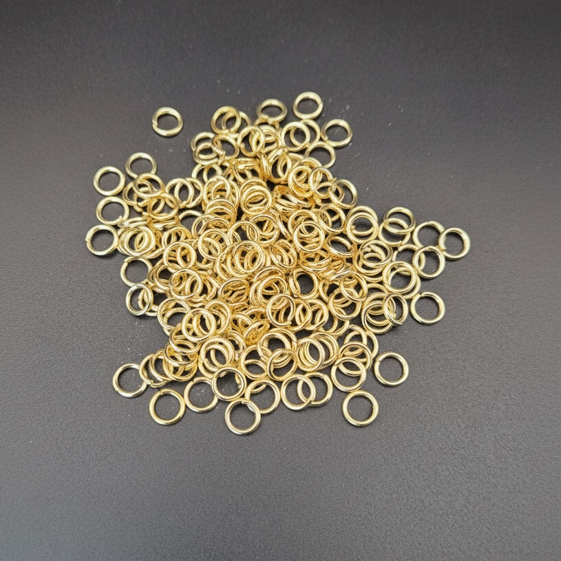 8mm • 16 Gauge - Gold Open Jump Rings