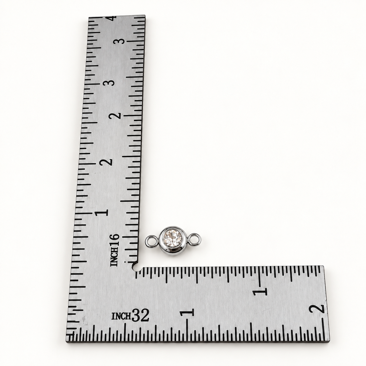 Double Loop Crystal Rhinestone Connector – 12mm