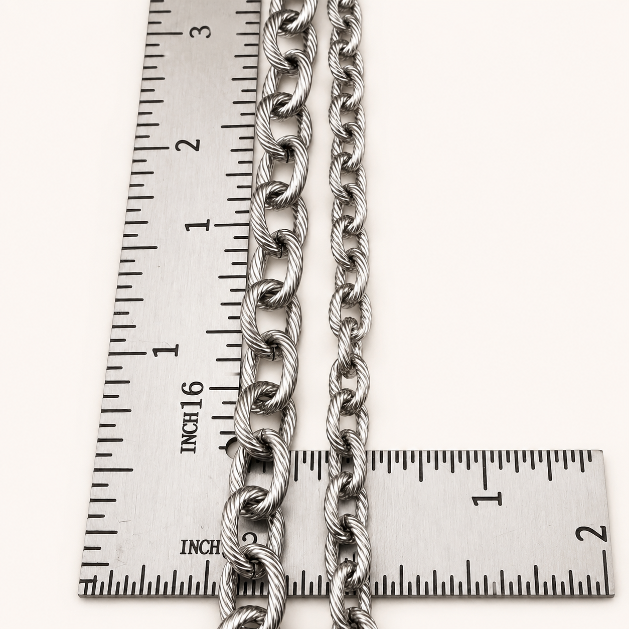 Textured Oval Cable Chain - Multiple Sizes