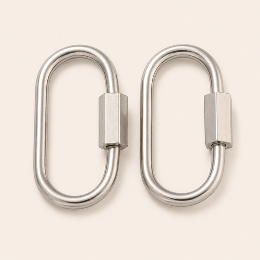 Oval Carabiner Clasp - 26mm Stainless Steel Lock Connector