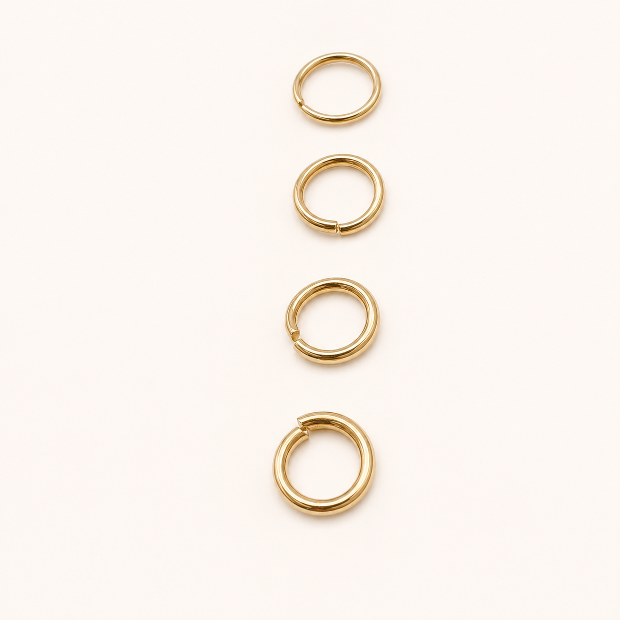 8mm • 24K Gold Open Jump Rings - Multiple Gauges