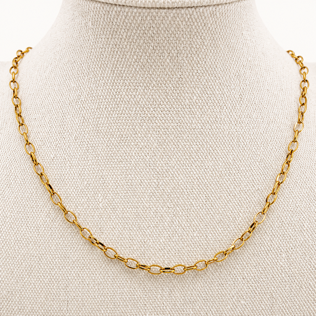 18K Gold-plated Cable Chain Necklace