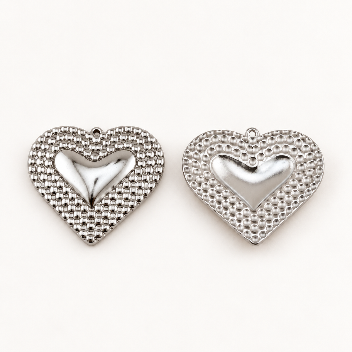 Large Beaded Heart Charm – 32.5mm