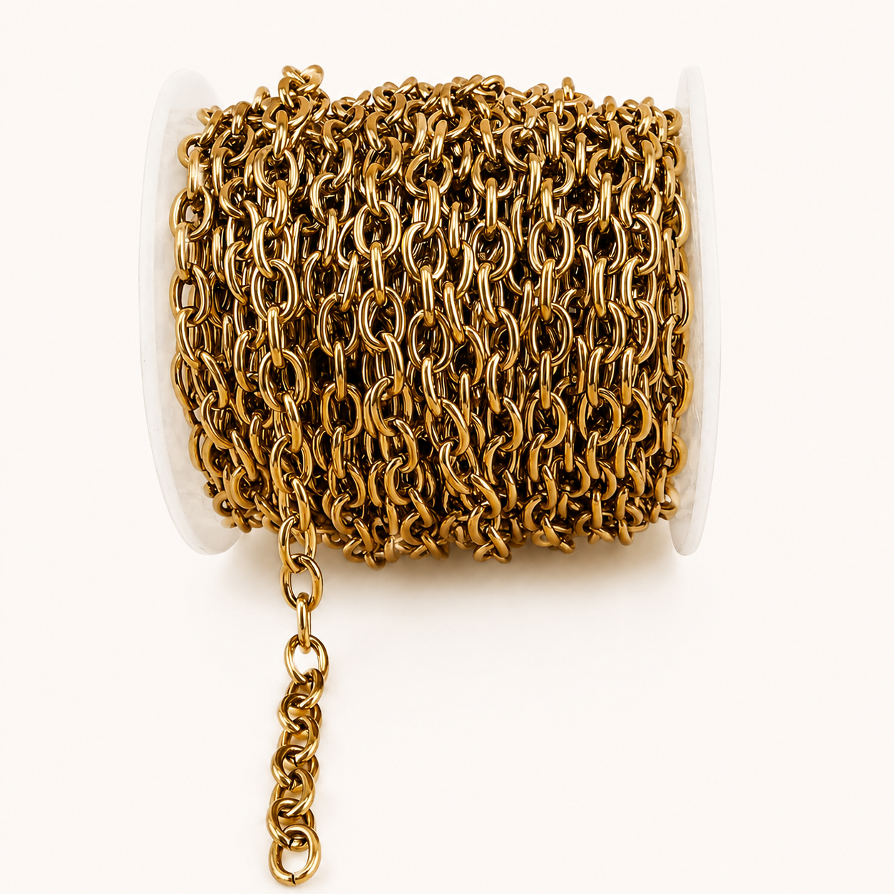 18K Gold Oval Cable Chain – 7x5mm (By the Foot)