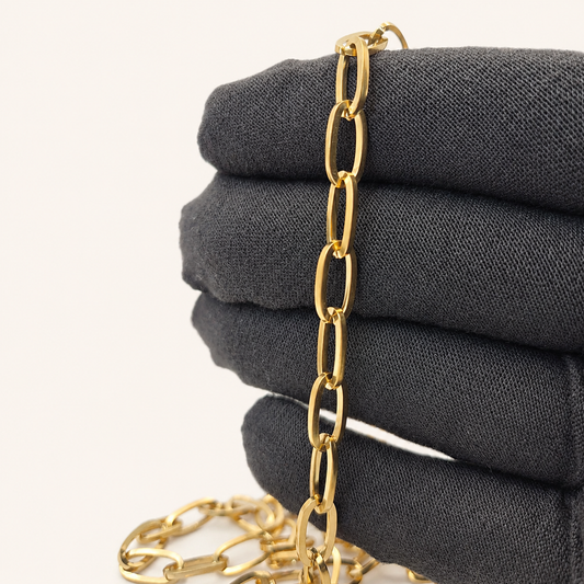 18K Gold PVD Oval Cable Link Chain - 12x6mm