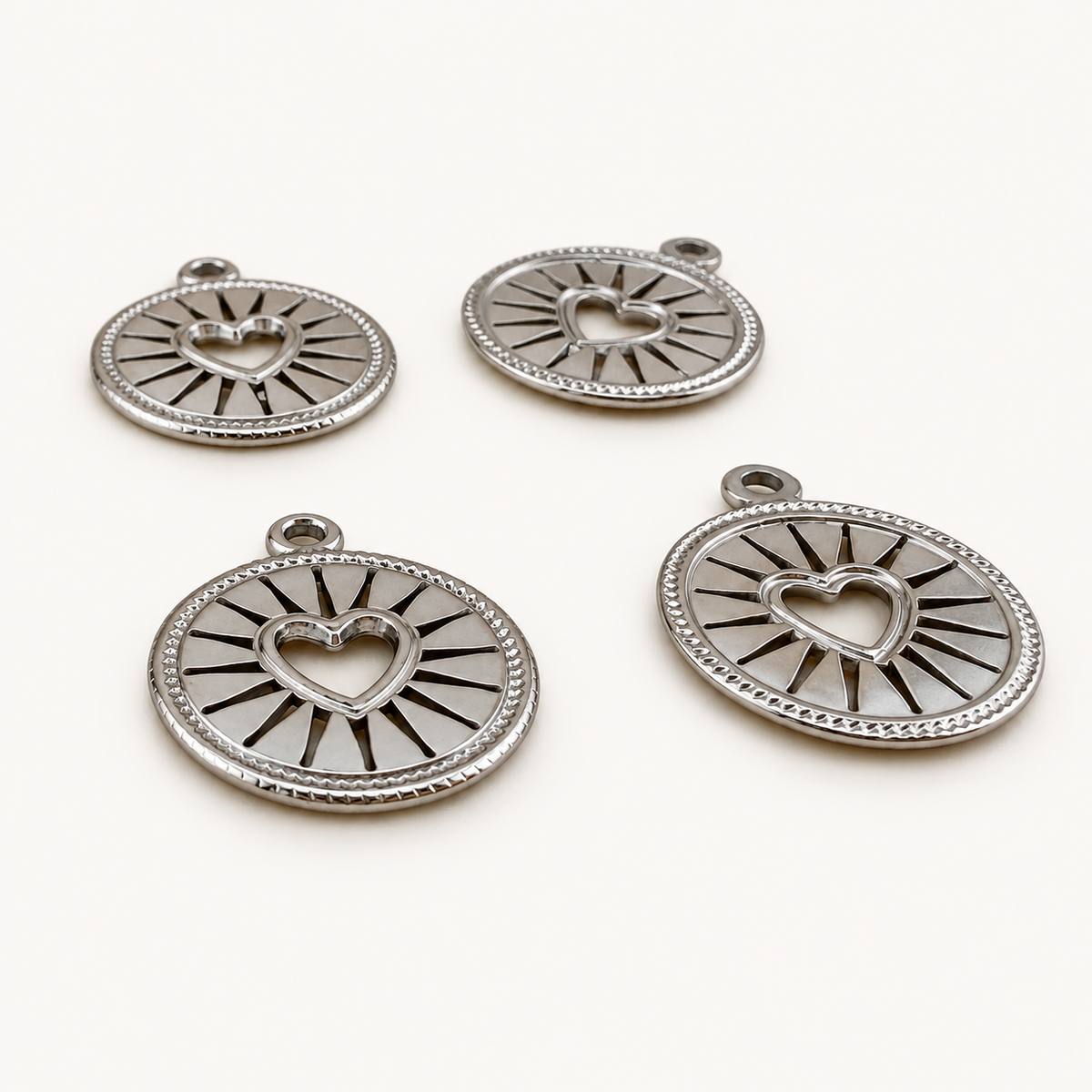 Open Heart Medallion Charm – 18mm