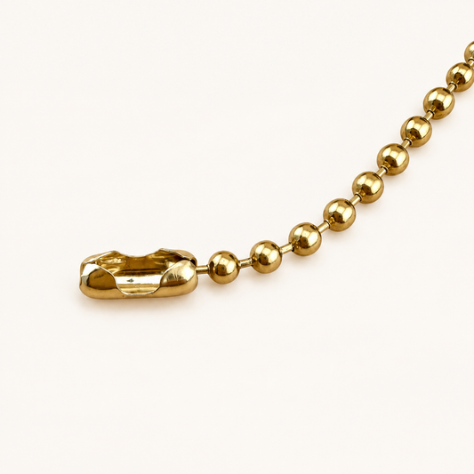 Gold Ball Chain - 2mm (By the Foot)