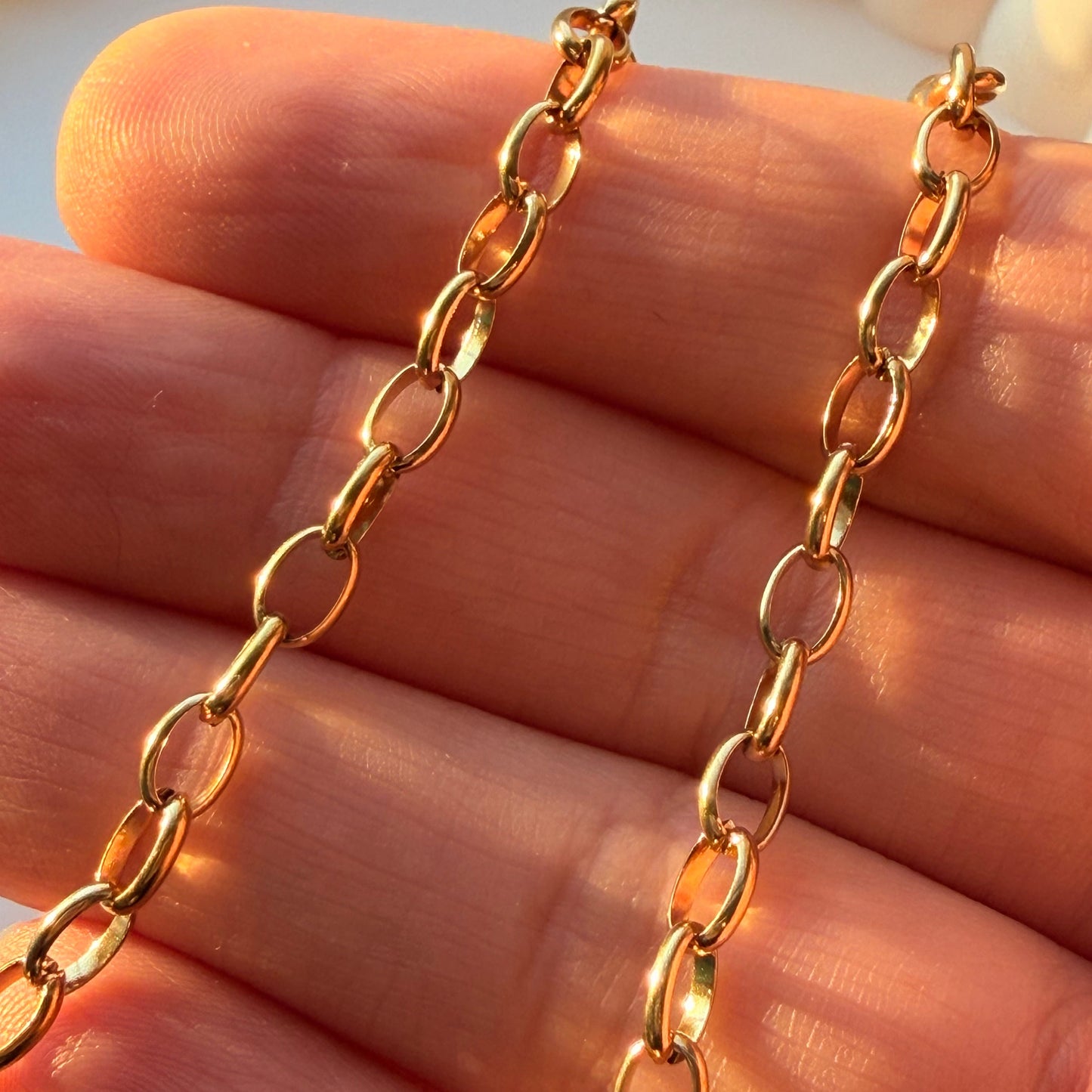18K Gold Oval Cable Chain - 6x4mm (By the Foot)