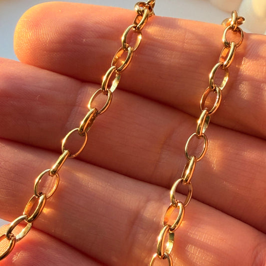18K Gold Oval Cable Chain - 6x4mm (By the Foot)