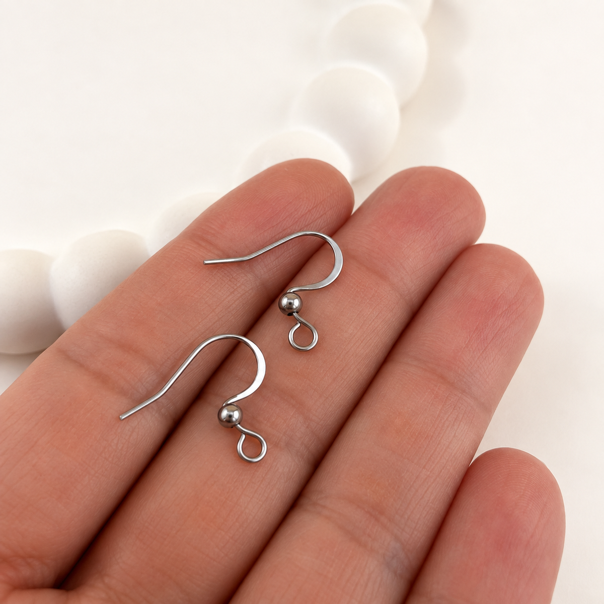 Flat French Earring Hooks with Loop – 21 Gauge