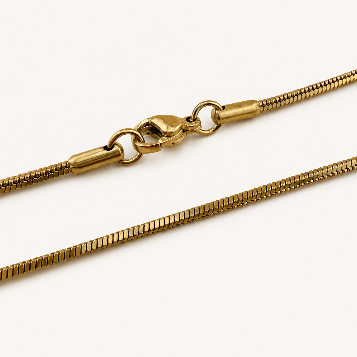 1.5mm 18k Gold Square Snake Chain Necklace - 20"