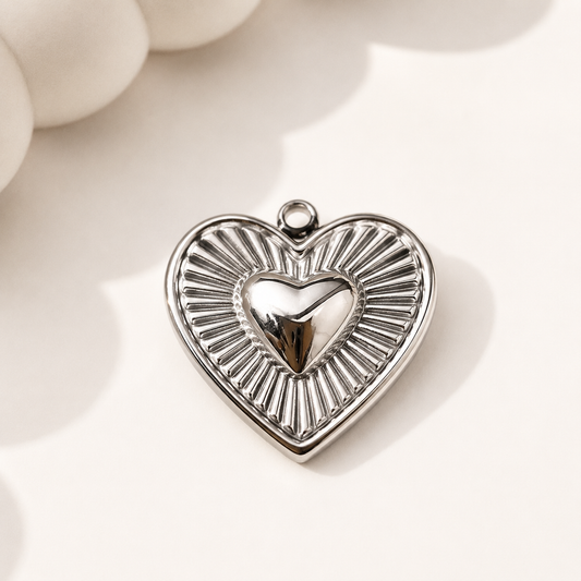 Halo Heart Minimal Charms - 16x15mm