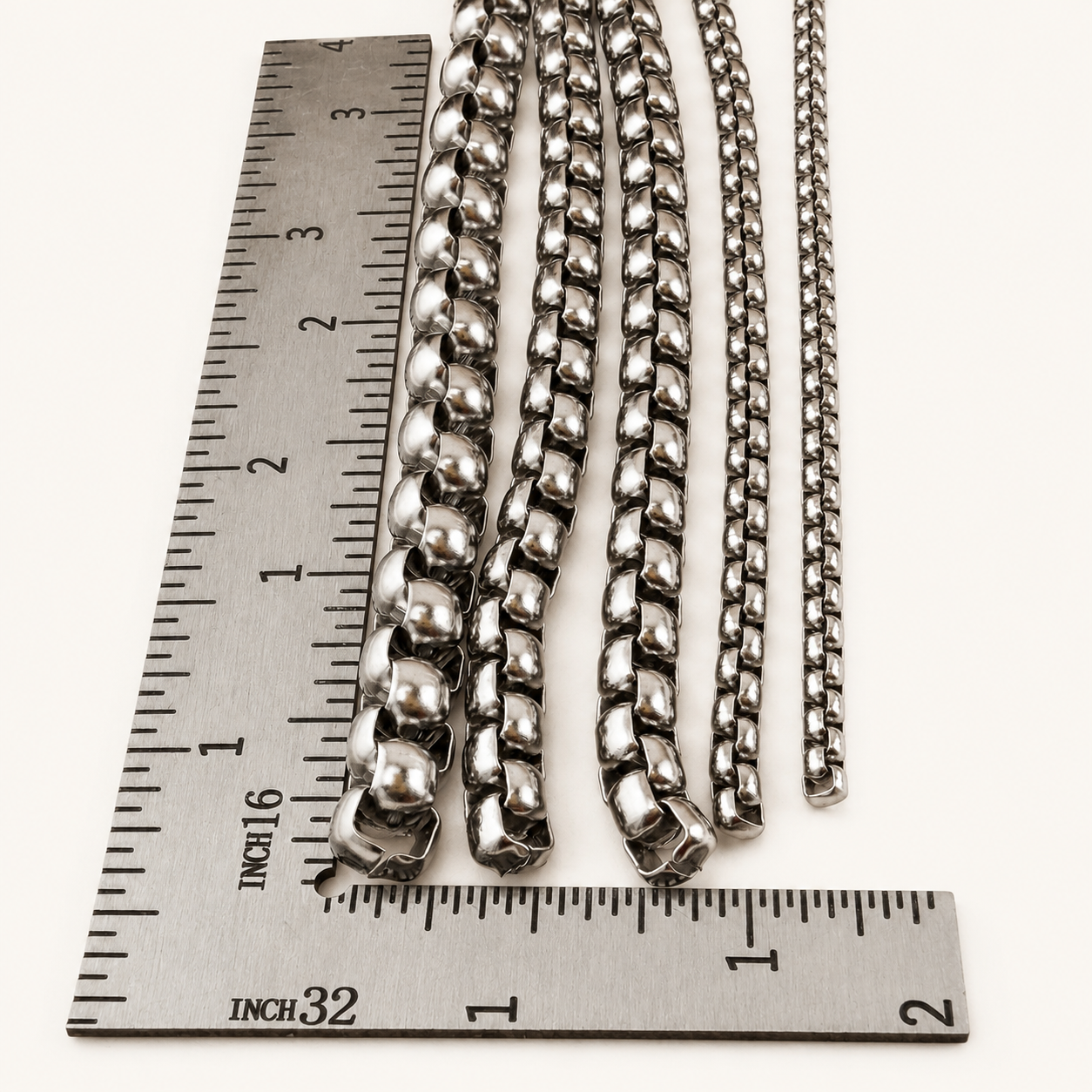 Box Chain - Multiple Sizes (By the Foot)