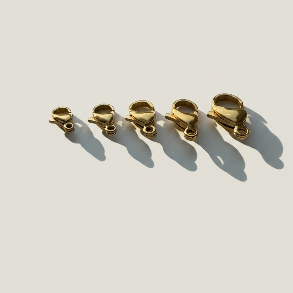 Real 18K Gold IP Lobster Clasp - Multiple Sizes