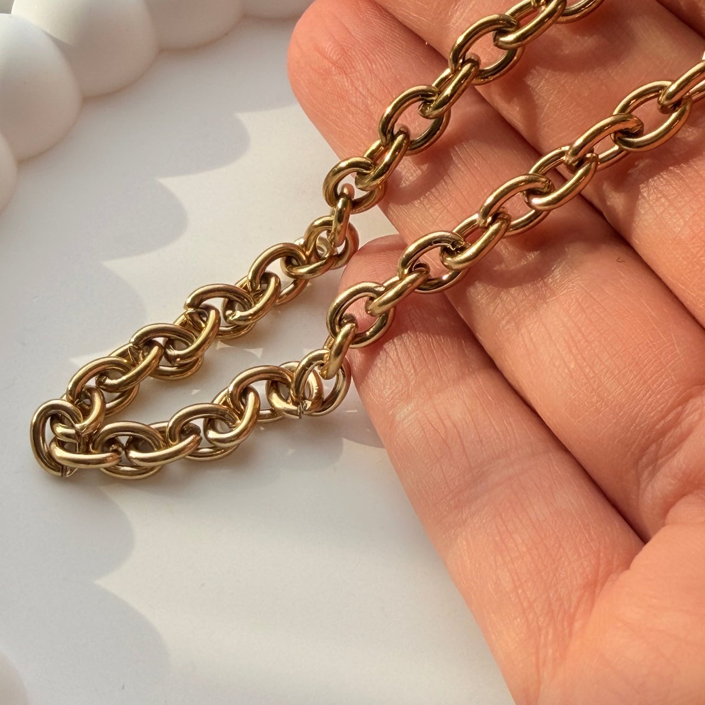 18K Gold Oval Cable Chain - 8x6mm (By the Foot)