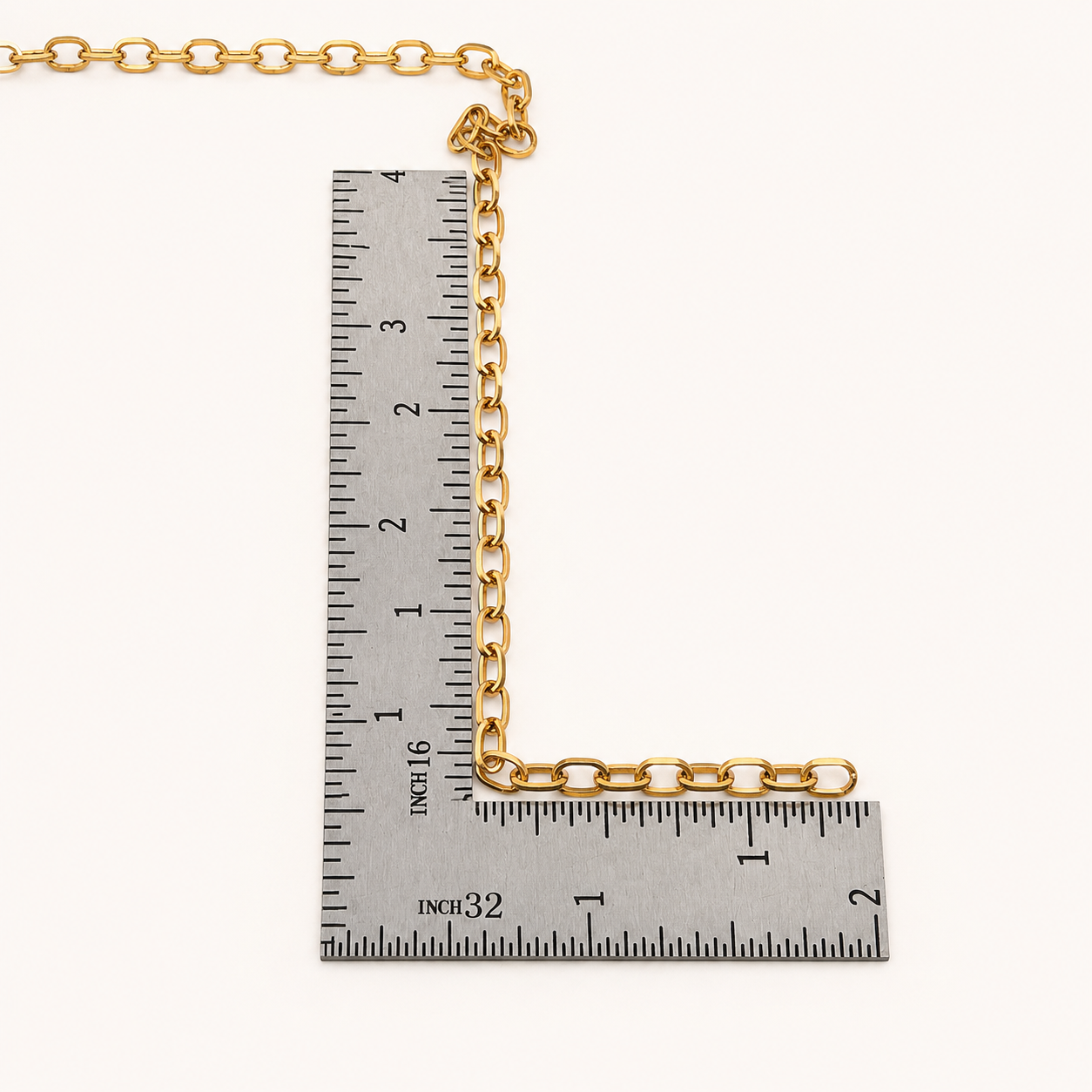 18K Gold Flat Oval Cable Chain - 6.6x4mm