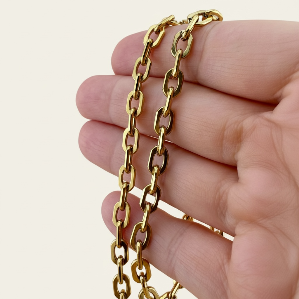 18k Gold Modern Cable Chain - 8.5x5.5mm (By the Foot)