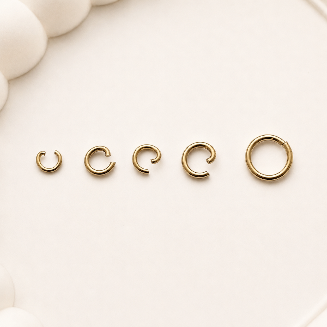 Real 18K Antiqued Gold Open Jump Rings - Multiple Sizes