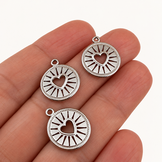 Open Heart Medallion Charm – 18mm