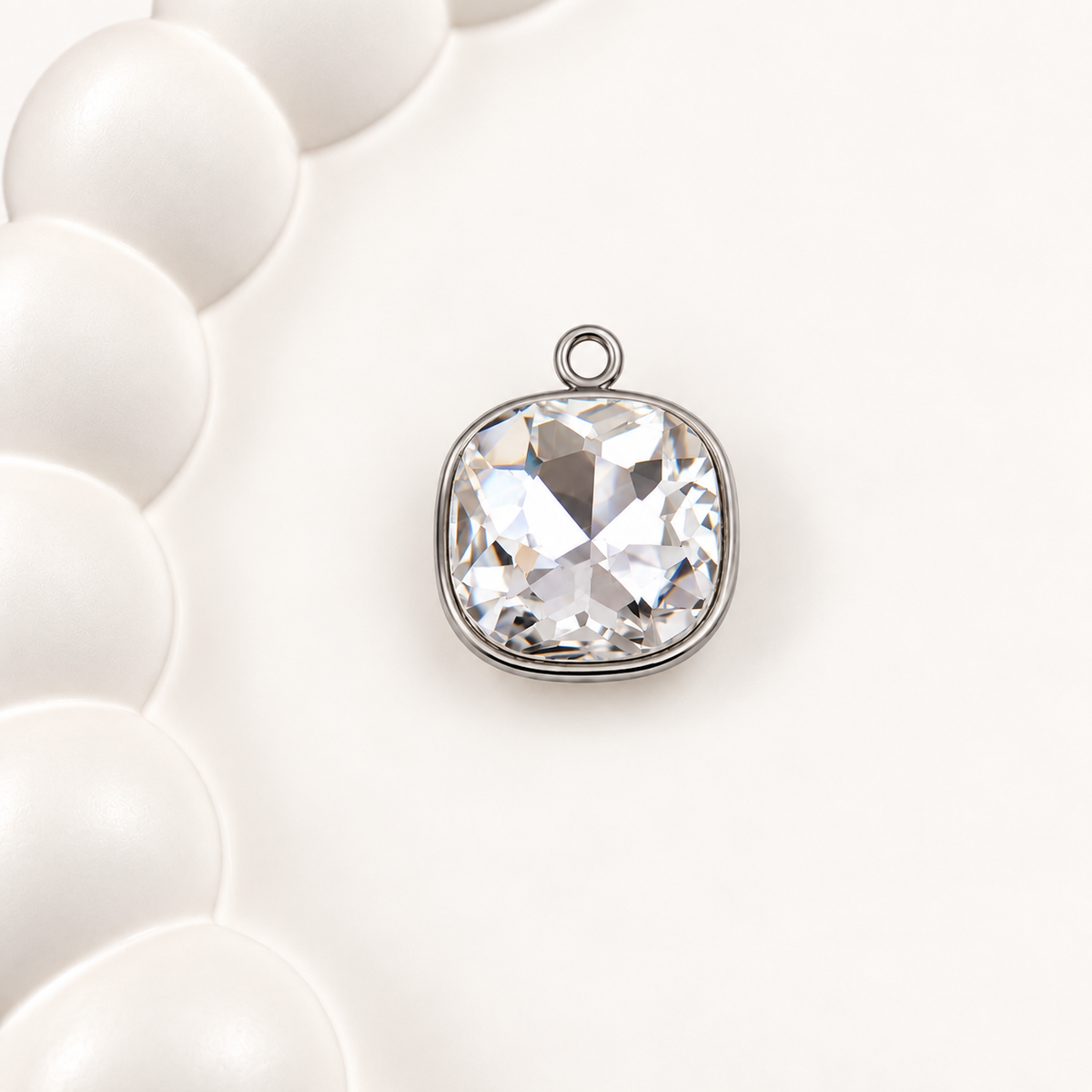 Crystal Square Pendant – 16x13mm