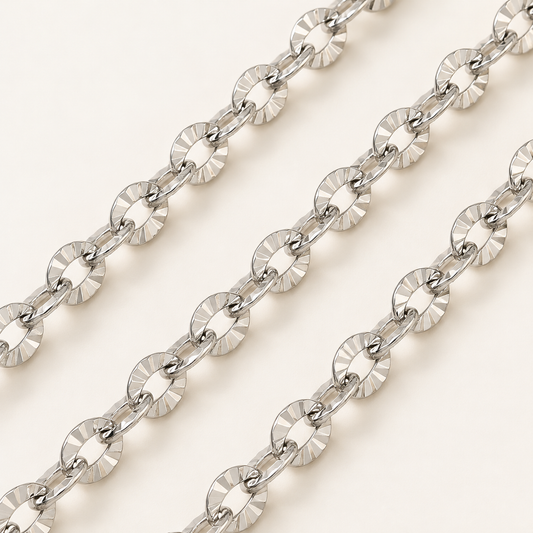 Small Textured Cable Chain (By the Foot)