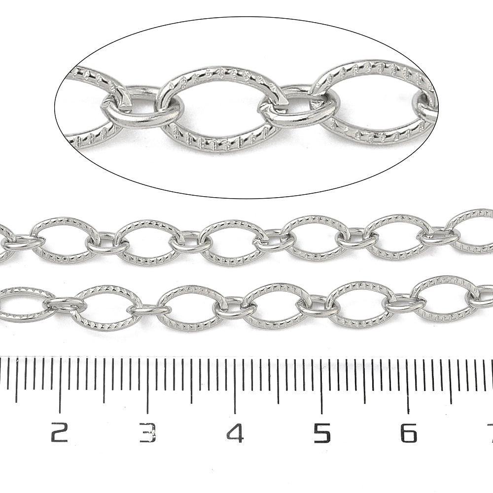 Textured Oval Link Chain – 8.5mm & 5.5mm Links