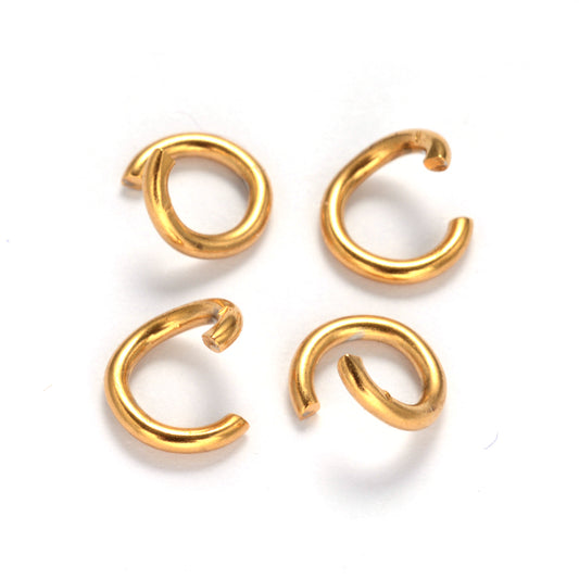 Real 18K Antiqued Gold Open Jump Rings - Multiple Sizes