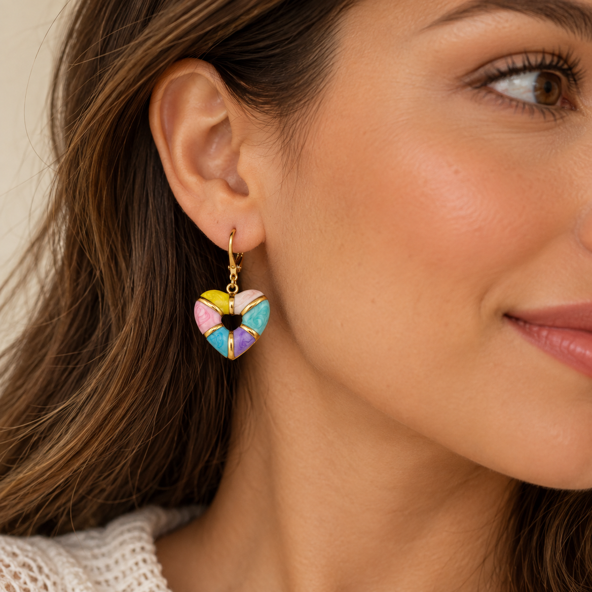 Multicolor Enamel Heart Charm – 25mm