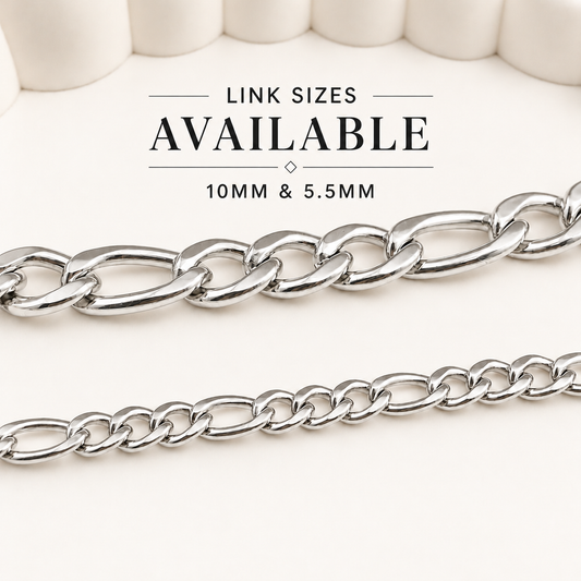 Figaro Chain - Multiple Sizes (By the Foot)